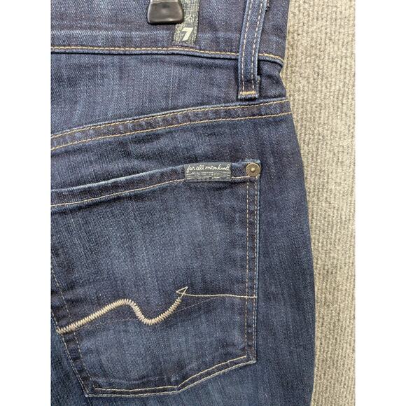 7 For All Mankind Jeans Mens 36x34.5 Standard Button Fly Luxe Performance Dark - Picture 9 of 13